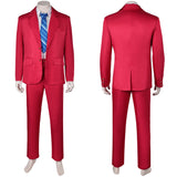 Movie Joker: Folie à Deux (2024) Arthur Fleck Red Outfit Cosplay Costume Outfits Halloween Carnival Suit