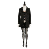 Movie Joker: Folie à Deux (2024) Harley Quinn Women Black Dress Outfit Cosplay Costume