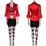 Movie Joker: Folie à Deux (2024) Harley Quinn Women Red Suit Cosplay Costume Outfits Halloween Carnival Suit