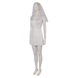 Movie Joker: Folie à Deux (2024) Harley Quinn Women White Dress With Veil Cosplay Costume