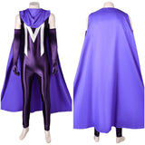 Movie Magneto Purple Jumpsuit With Cloak Cosplay Costume Outfits Halloween Carnival Suit