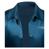 Movie MaXXXine 2024 Maxine Women Blue Coat Cosplay Costume Outfits Halloween Carnival Suit