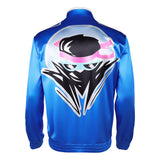 Movie Mortal Kombat 2 Johnny Cage Blue Coat Cosplay Costume Outfit Halloween Carnival Suit