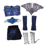 Movie Mortal Kombat 2 Kitana Women Blue Outfit Cosplay Costume Outfit Halloween Carnival Suit