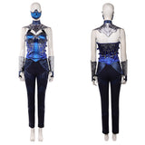 Movie Mortal Kombat 2 Kitana Women Blue Outfit Cosplay Costume Outfit Halloween Carnival Suit