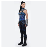 Movie Mortal Kombat 2 Kitana Women Blue Outfit Cosplay Costume Outfit Halloween Carnival Suit