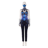 Movie Mortal Kombat 2 Kitana Women Blue Outfit Cosplay Costume Outfit Halloween Carnival Suit