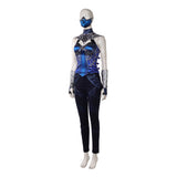 Movie Mortal Kombat 2 Kitana Women Blue Outfit Cosplay Costume Outfit Halloween Carnival Suit