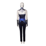 Movie Mortal Kombat 2 Kitana Women Blue Outfit Cosplay Costume Outfit Halloween Carnival Suit