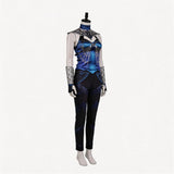 Movie Mortal Kombat 2 Kitana Women Blue Outfit Cosplay Costume Outfit Halloween Carnival Suit