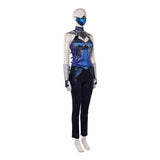 Movie Mortal Kombat 2 Kitana Women Blue Outfit Cosplay Costume Outfit Halloween Carnival Suit