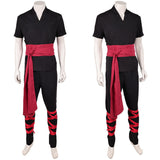 Movie Mortal Kombat 2 Liu Kang Black Martial Arts Uniform Cosplay Costume Outfit Halloween Carnival Suit