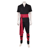 Movie Mortal Kombat 2 Liu Kang Black Martial Arts Uniform Cosplay Costume Outfit Halloween Carnival Suit