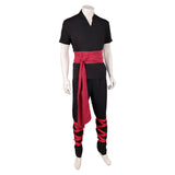 Movie Mortal Kombat 2 Liu Kang Black Martial Arts Uniform Cosplay Costume Outfit Halloween Carnival Suit