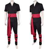 Movie Mortal Kombat 2 Liu Kang Black Martial Arts Uniform Cosplay Costume Outfit Halloween Carnival Suit