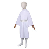 Movie Princess Leia Kids Children White Dress Set Cosplay Costume Outfits Halloween Carnival Suit