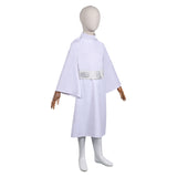 Movie Princess Leia Kids Children White Dress Set Cosplay Costume Outfits Halloween Carnival Suit