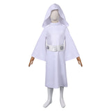 Movie Princess Leia Kids Children White Dress Set Cosplay Costume Outfits Halloween Carnival Suit