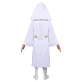 Movie Princess Leia Kids Children White Dress Set Cosplay Costume Outfits Halloween Carnival Suit