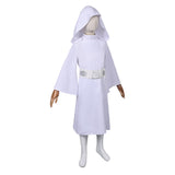 Movie Princess Leia Kids Children White Dress Set Cosplay Costume Outfits Halloween Carnival Suit