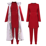 Movie Princess Leia Red Top Pants Full Set Cosplay Costume Outfits Halloween Carnival Suit
