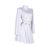 Movie Princess Leia Women White Dress Cosplay Costume Outfits Halloween Carnival Suit Original Design