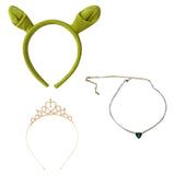 Movie Shrek Fiona Cosplay Headband Necklace Set Halloween Carnival Costume Accessories