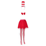 Movie The Cat in the Hat Cat Kids Children Red Set Cosplay Costume Outfits Halloween Carnival Suit