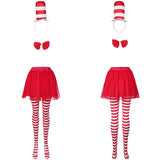 Movie The Cat in the Hat Cat Kids Children Red Set Cosplay Costume Outfits Halloween Carnival Suit