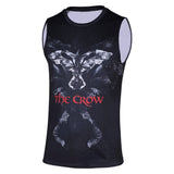 Movie The Crow 2024 Eric Draven Black Printed Vest Cosplay Costume Outfits Halloween Carnival Suit Original Design