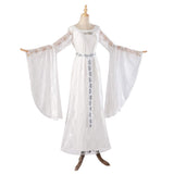 Movie The Lord of the Rings Galadriel Women White Dress Cosplay Costume Outfits Halloween Carnival Suit