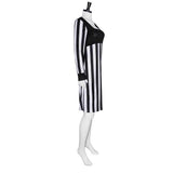 Movie The Mask Tina Carlyle Women Black Striped Dress Cosplay Costume Outfits Halloween Carnival Suit