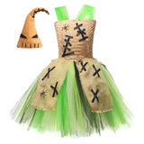 Movie The Nightmare Before Christmas Oogie Boogie Kids Children Green Tutu Dress Cosplay Costume