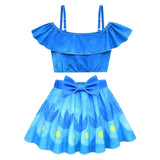 Movie Trolls Band Together Poppy Kids Children Blue Swimsuit Cosplay Costume Outfits Halloween Carnival Suit