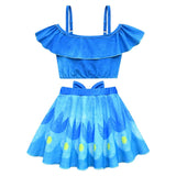 Movie Trolls Band Together Poppy Kids Children Blue Swimsuit Cosplay Costume Outfits Halloween Carnival Suit