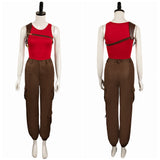 Movie Twisters 2024 Kate Women Red Brown Outfit Cosplay Costume Outfits Halloween Carnival Suit