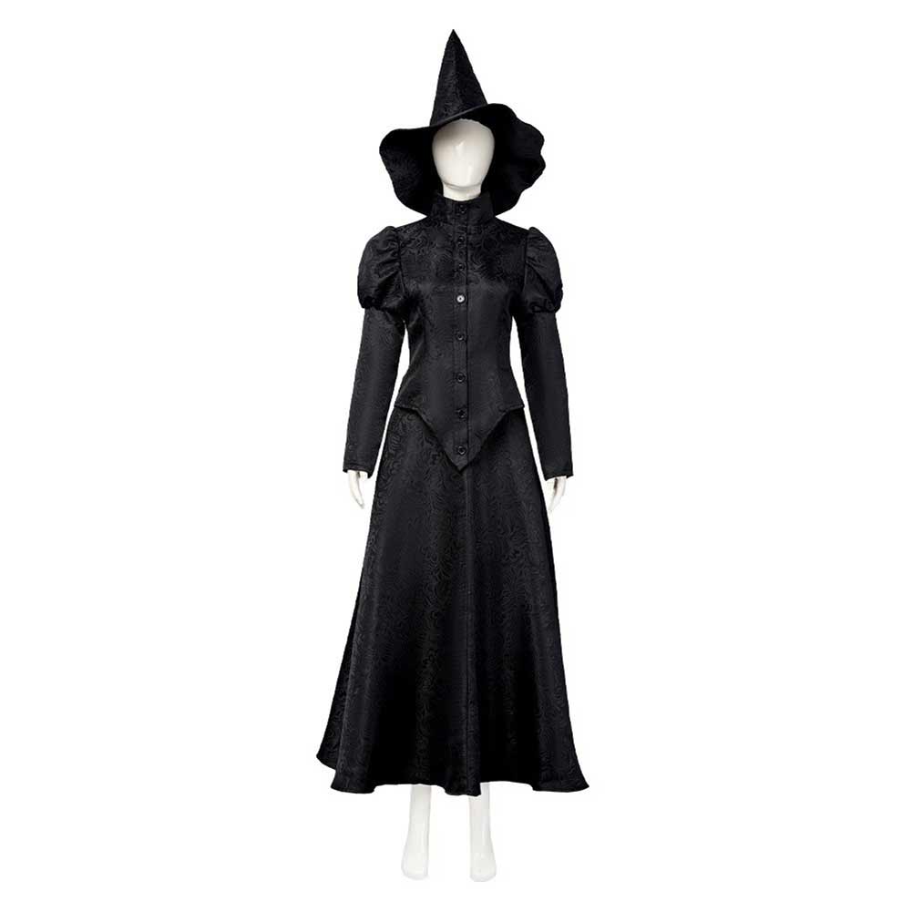 wicked dress for women Movie Wicked 2024 Elphaba Thropp Women Black Dress Cosplay Costume Out – TrendsinCosplay