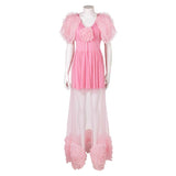 Movie Wicked 2024 Glinda Women Pink Outift Cosplay Costume Outfits Halloween Carnival Suit