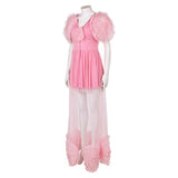 Movie Wicked 2024 Glinda Women Pink Outift Cosplay Costume Outfits Halloween Carnival Suit