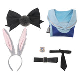 Movie Zootopia 2024Judy Hopps Women Blue Dress Cosplay Costume Outfits Halloween Carnival Suit Original Design