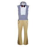 Mr. 3 Blue Striped Shirt Outfit Cosplay Costume Outfit Halloween Carnival Suit