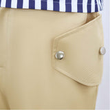 Mr. 3 Blue Striped Shirt Outfit Cosplay Costume Outfit Halloween Carnival Suit