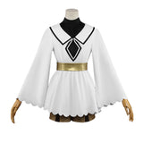 Mushoku Tensei Sylphiette Women White Dress with Green Cape Cosplay Costume Outfit Halloween Carnival Suit