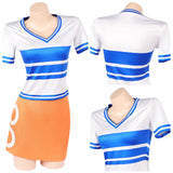 Nami Women Blue and White Striped Outfit Cosplay Costume Outfit Halloween Carnival Suit