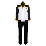 Natsuki Subaru Black and White Sportswear Cosplay Costume Outfit Halloween Carnival Suit