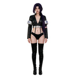 Nico Robin Women Black Leather Suit Cosplay Costume Outfit Halloween Carnival Suit