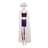 Nico Robin Women White Outfit with Cloak Cosplay Costume Outfit Halloween Carnival Suit