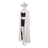 Nico Robin Women White Outfit with Cloak Cosplay Costume Outfit Halloween Carnival Suit