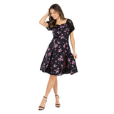 Obsession Nikki Women Black Printed Dress Cosplay Costume Outfit Halloween Carnival Suit