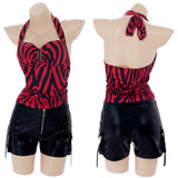 Obsession Nikki Women Red Top with Black Pants Cosplay Costume Outfit Halloween Carnival Suit